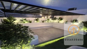 برجولات وعشب صناعي